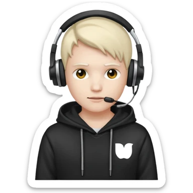 HACKER WITH HEADSET  sticker