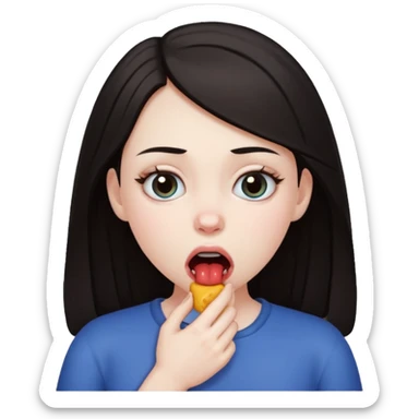 girl with dark hair choking  sticker