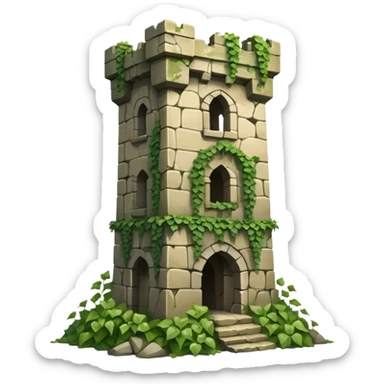 Ruined castle tower sticker