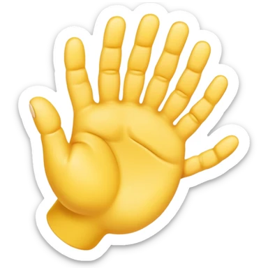 yellow hand with five fingers sticker