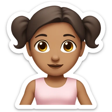 Si yoga girl light pink clothes n black and brown hair  sticker