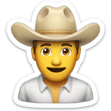 hombre con sombrero agradecido levantando el dedo d sticker