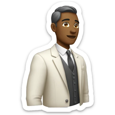 Homme avec une couleur de peau matte et qui a une robe de mariée  sticker