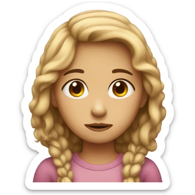 a girl that is sad and has no friends  sticker