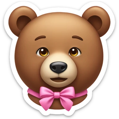 Bear with pink bow sticker
