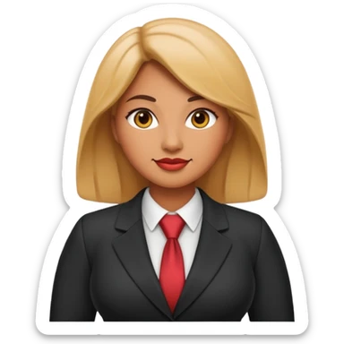 curvy woman in business attire, apple emoji style sticker