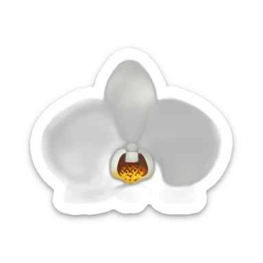 kawaii white orchid sticker