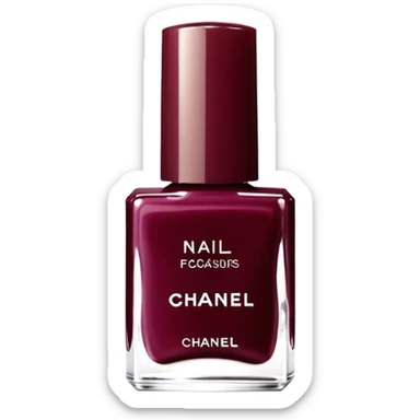 Burgundy nail polish Chanel bottle  sticker