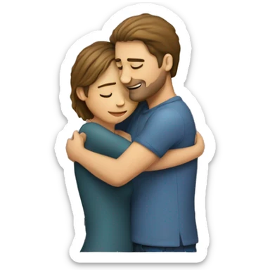 Couple hugging sticker