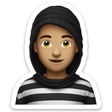 theif wearing balck striped jumper  sticker