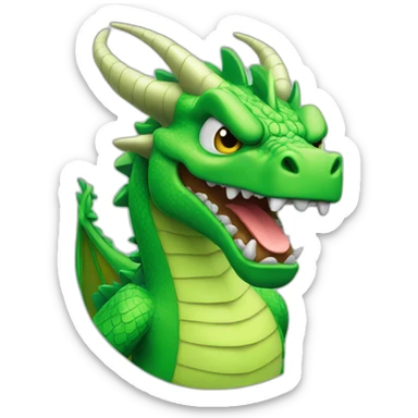 Angry Green Dragon sticker
