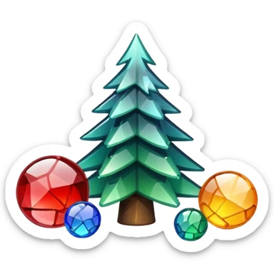 broken pieces of Christmas tree balls sticker