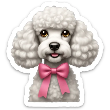 Poodle with a bow sticker