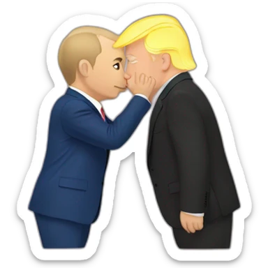 trump and putin kissing, LGBTQ+ friendly, positivity, inclusiveness sticker