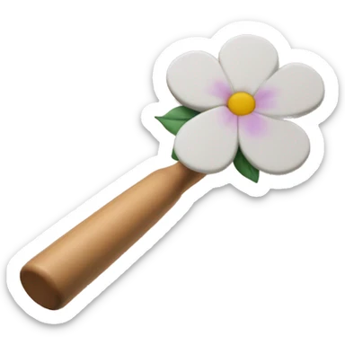 little flower next to rolling pin with handles on both sides sticker
