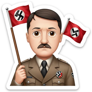 Adolf Hitler Proudly holds the Nazi Flags
 sticker