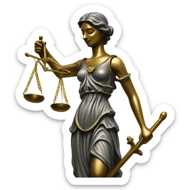 Brass Lady Justice sticker