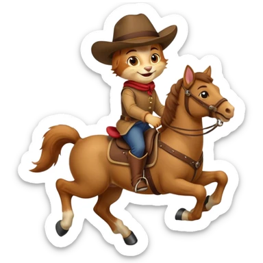 Puss in Boots rides a horse. sticker