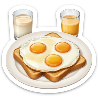Breakfast ( bread + egg + glass of milk)
 sticker