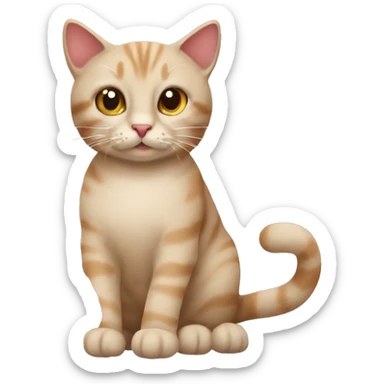 Beige cat playing with a Burgundy yarn ball sticker