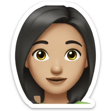 Black hair girl dark brown eyes and brown hair girl green eyes sticker