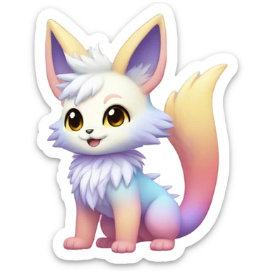 Anthro-Pastel-Gradient-Fur-Sona-Chibi-Shiny-Fakémon full body sticker