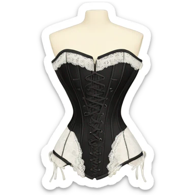black vintage corset for dress sticker