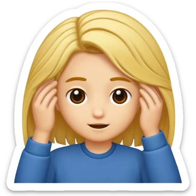 Like a 😏 like tucking its hair ..dont put hair tho sticker