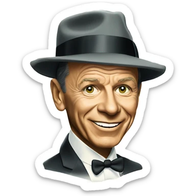 1960s sinatra with dollar signs for eyeballs sticker