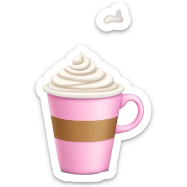 Latte pink cup sticker