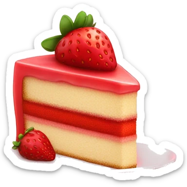Strawberry cake slice sticker
