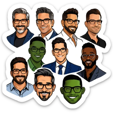 Grant Cardone, Tai Lopez, Josh King Madrid, Alex Hormozi, Iman Gadzhi, Daniel G, Branden Condy, Patrick Bet-David, Dan Henry, Luke Belmar, Shelby Sapp, Leila Hormozi, Tefi Valenzuela, business, influencers, friends, rich millionaire success lifestyle, private jet , supercars, success, sales sticker