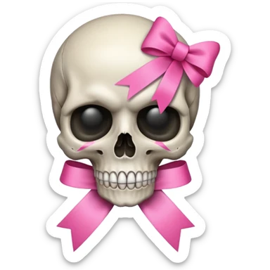 Skull with a pink ribbon sticker