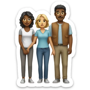 Trisal Couple of three people two women and a man  sticker