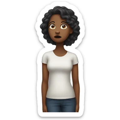 confused black woman sticker