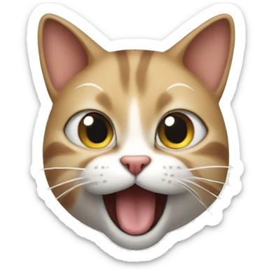 cat doing mewing streak sticker