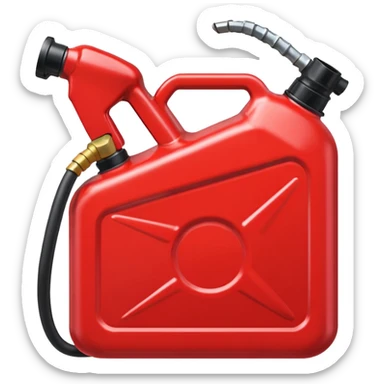 2d red gas can ios emoji with black nozzle sticker