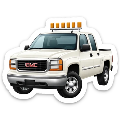 white gmc truck 4 door sticker