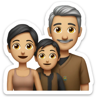 Famille avec deux efans garçonet fi sticker