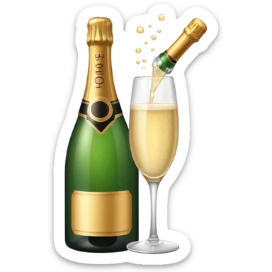 Bottle with Popping Cork sticker