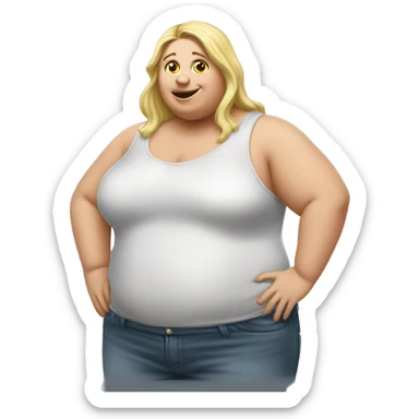 Extremely chubby woman in the truck bed of a 2006 Chevy sliverado  sticker