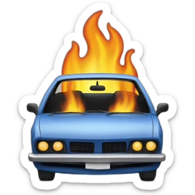 burning car sticker