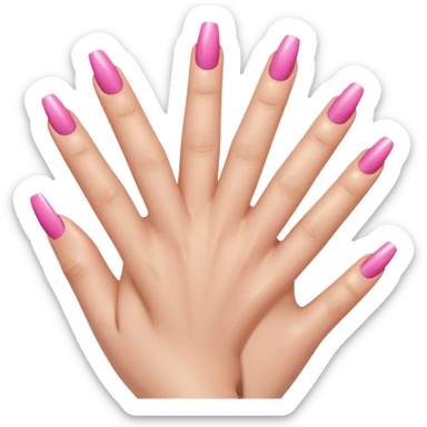 Manicure pink nails sticker