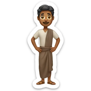 A brown man wearing a lungi sticker