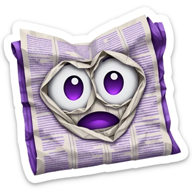 newspaper white and purple sticker