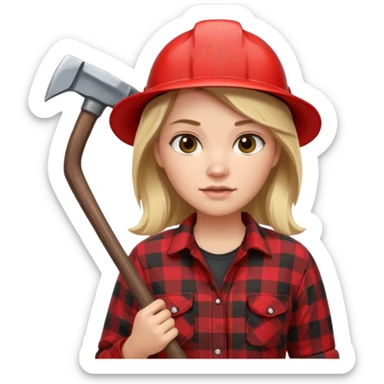 lumberjack woman sticker