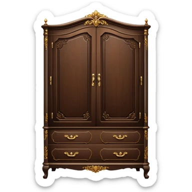 a vintage style wooden wardrobe sticker