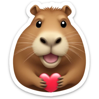 capybara with the heart sticker