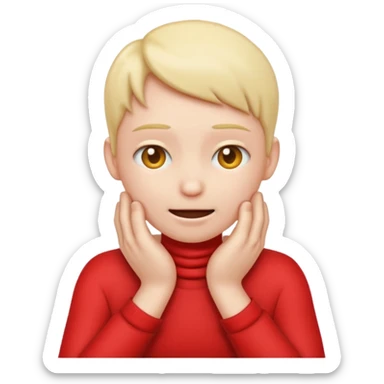 An emoji with hands gripping their neck and squeezing sticker