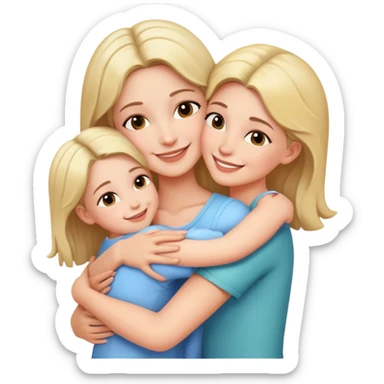Mother hugs daughters ￼ sticker